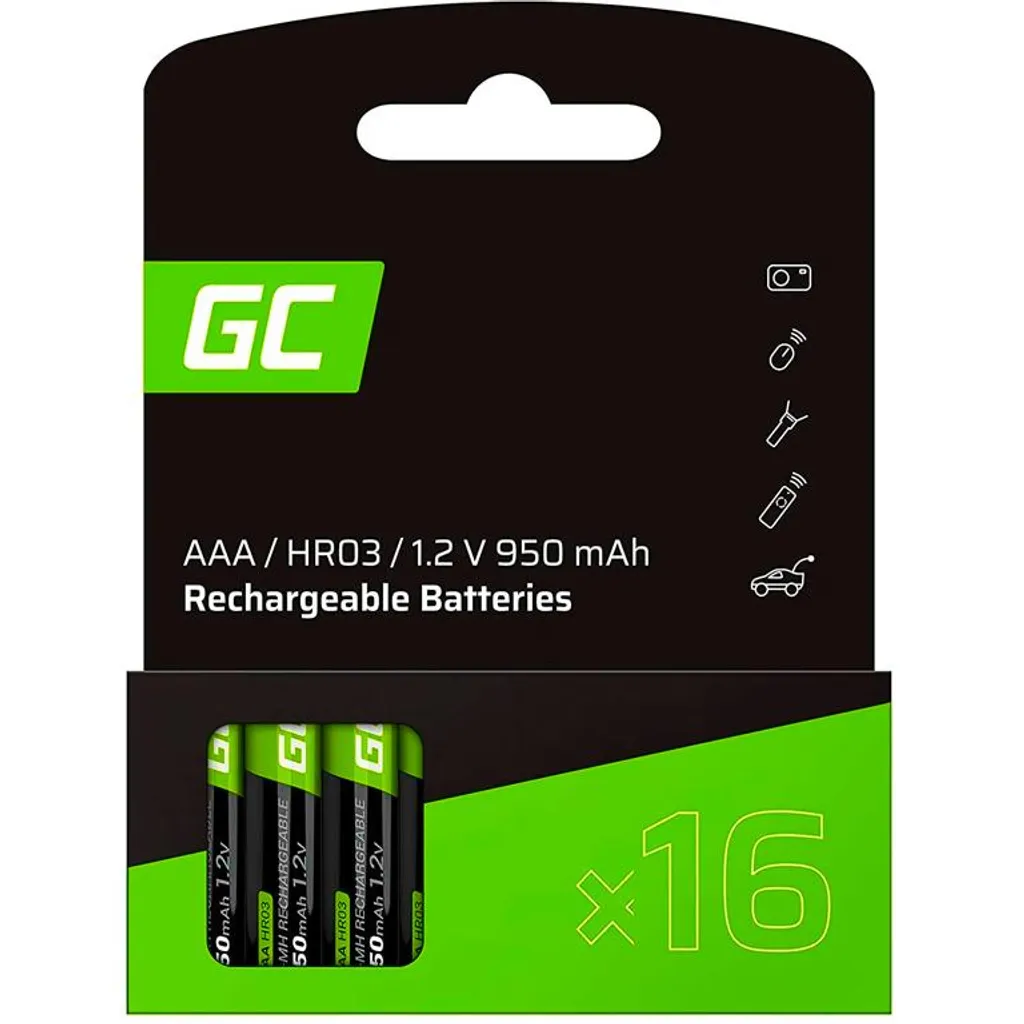 16 Piles Rechargeables AAA pour Télécommande et Jouets - NiMH 950mAh - 2