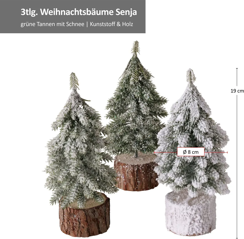 Décoration de l'Avent Sapin Enneigé Senja 19cm pour Centre de Table - 7