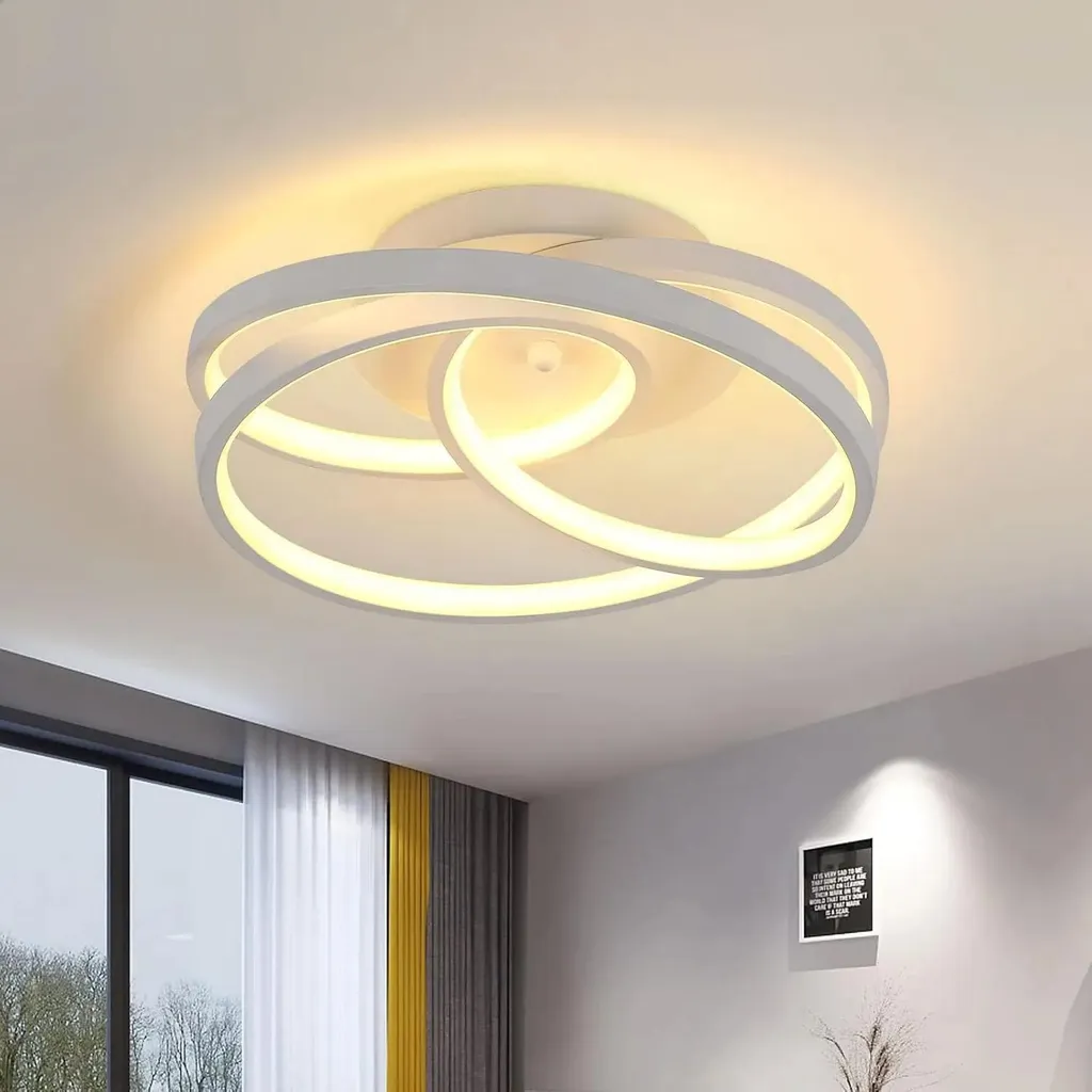 Éclairage LED chambre et salon 10-15 m² plafonnier spirale moderne