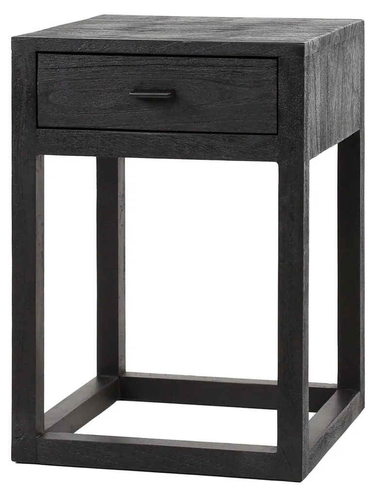 Table de chevet gain de place noire - Idéal pour petits espaces
