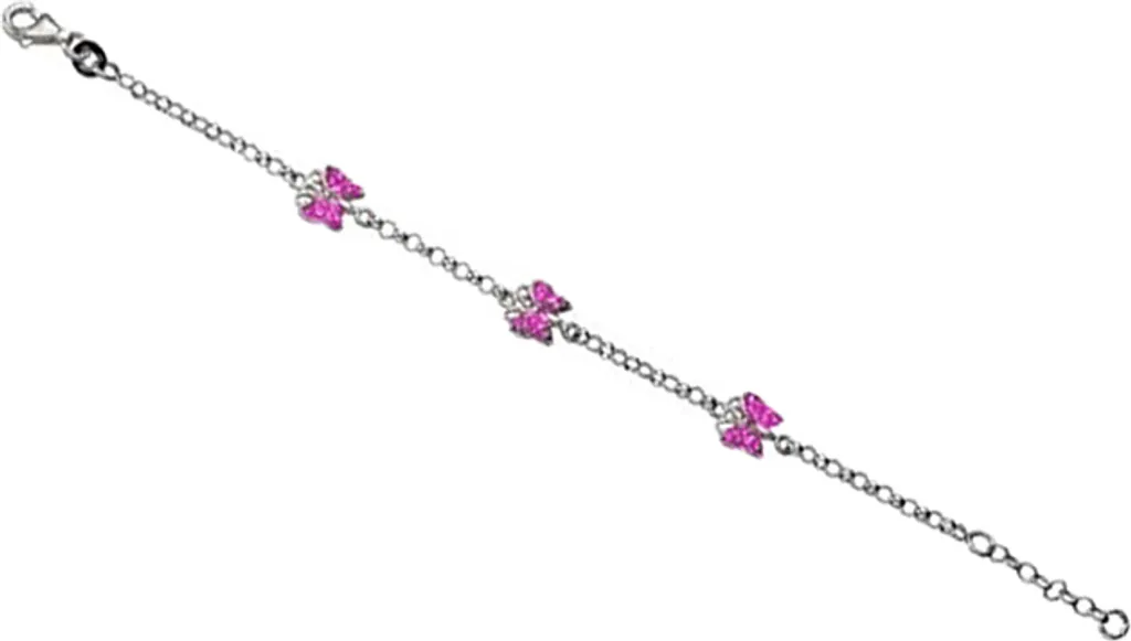 Bracelet Femme en Argent 925 avec Pendentif Papillon Fin et Discret