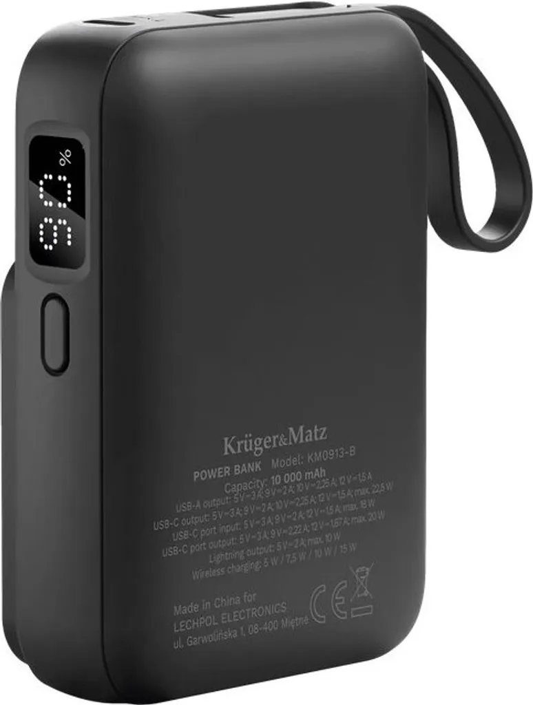 Powerbank MagSafe 10000mAh Noir Kruger & Matz avec Câble de Charge