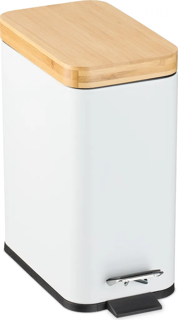 Pattumiera Ecologica Bagno 5L - Relaxdays con Legno di Bambù