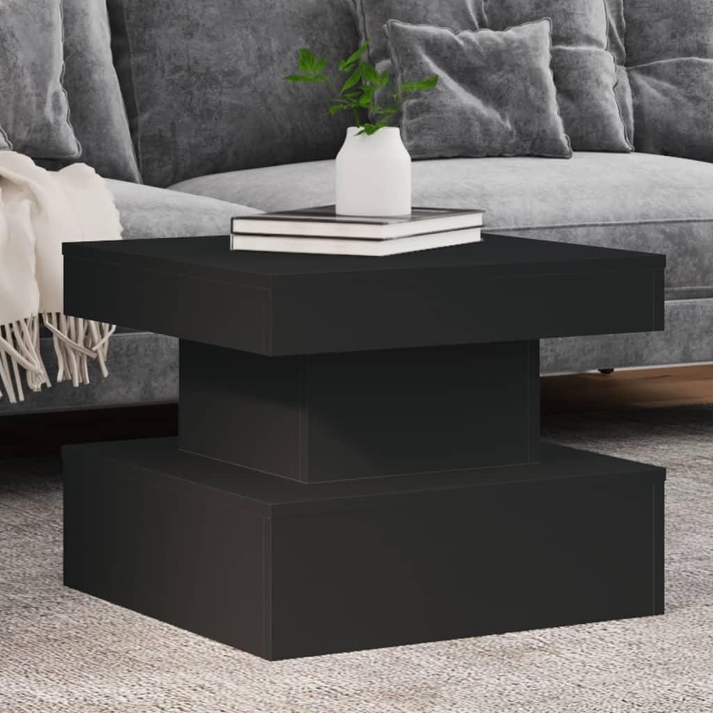 vidaXL Table basse avec lampes LED Noir 50x50x40 cm Image du produit 