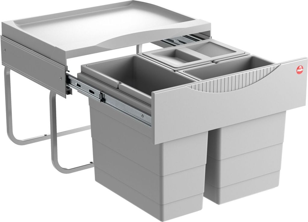 Hailo Mülleimer Küche, Einbau ab 50cm Schrank, 3-fach Abfalleimer