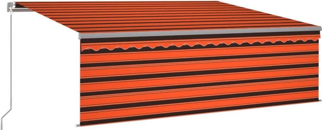 vidaXL Markise Manuell Einziehbar mit Rollo & LED 4,5x3 m Orange Braun