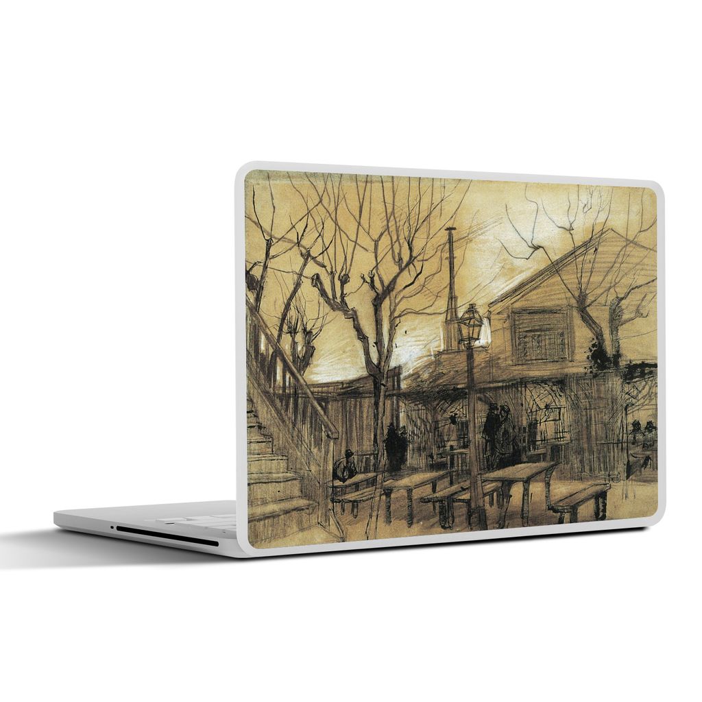 MuchoWow Laptop Aufkleber Sticker Cover Gartenrestaurant la Guinguette in Montmartre - Vincent van Gogh 31x22.5 cm - Laptop-Deko