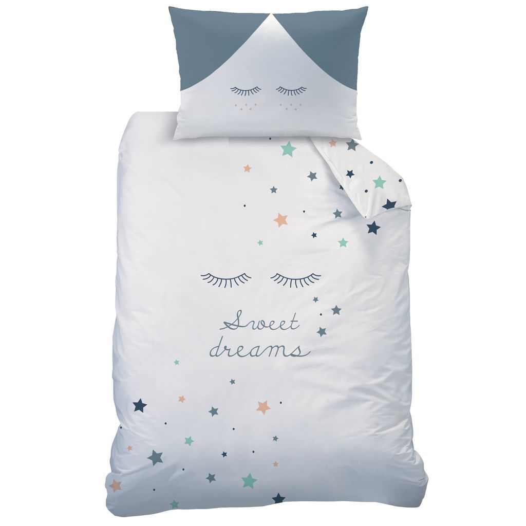 Baby Bettwäsche mit Sterne 100 x 135 cm 100% Baumwolle 