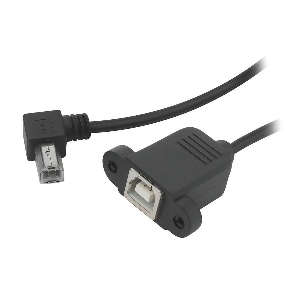 G44 USB-B Verlängerungskabel Adapter – USB-B Stecker auf USB-B Buchse, abgewinkelt, Druckerkabel Verlängerung