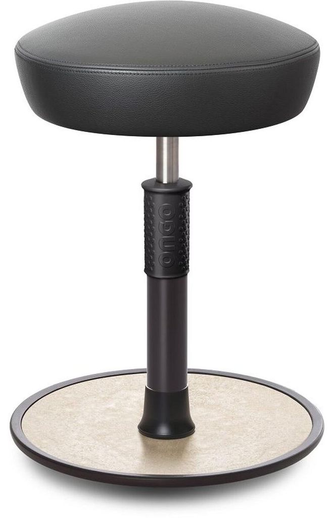 Sitz- Stehhocker Free Regular Hutsitz Boxmark Leder Grau schwarz /cremeweiß.