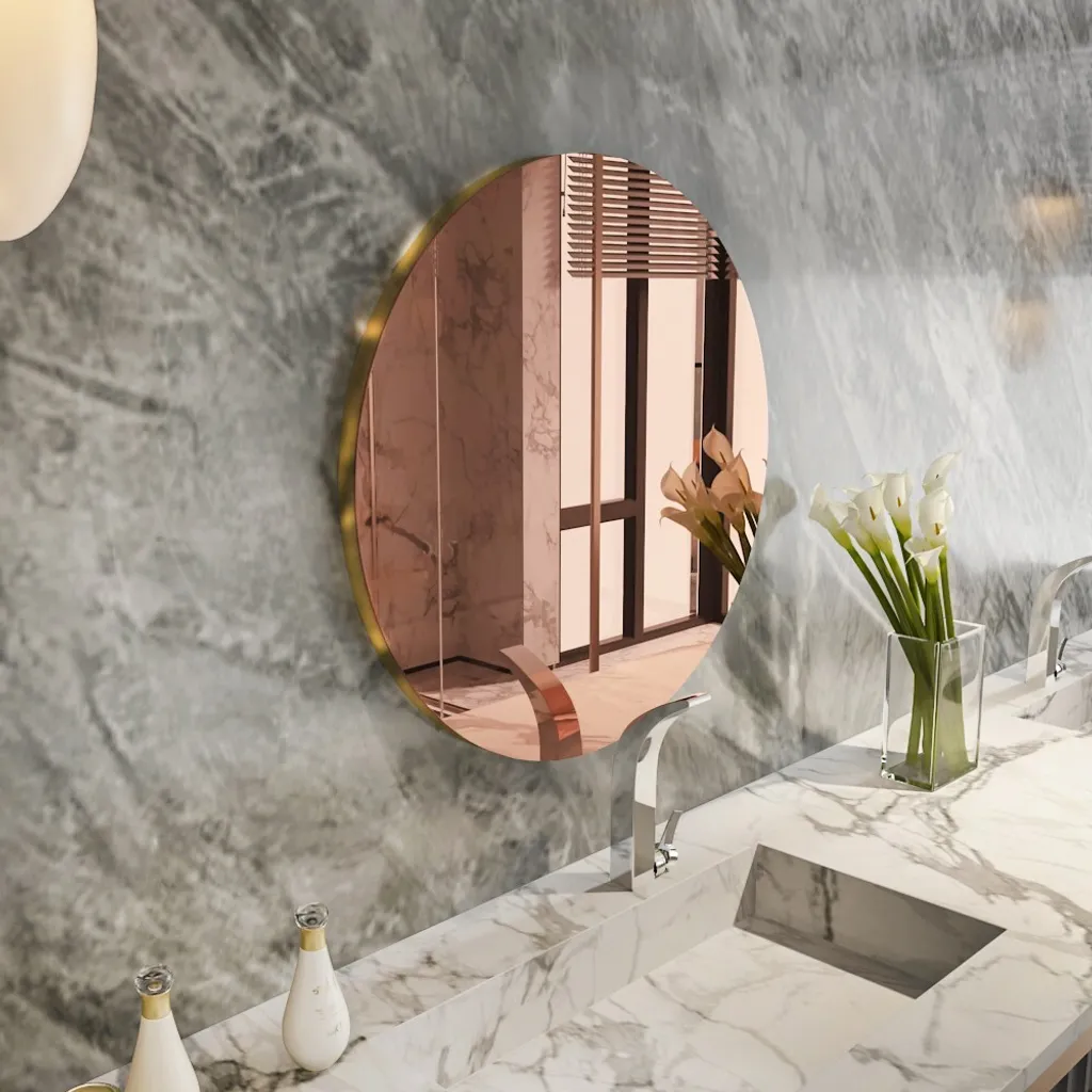Skye Decor Oneas Miroir Mural Rond Bronze et Or 70x70 cm Chic