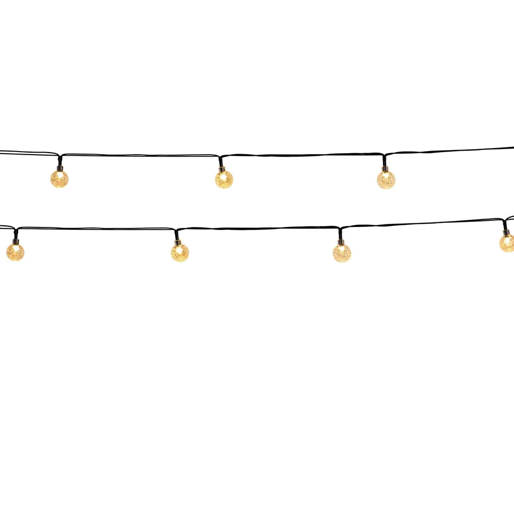 Guirlande Solaire Extérieure sans Prise 20 Globes LED Blanc Chaud
