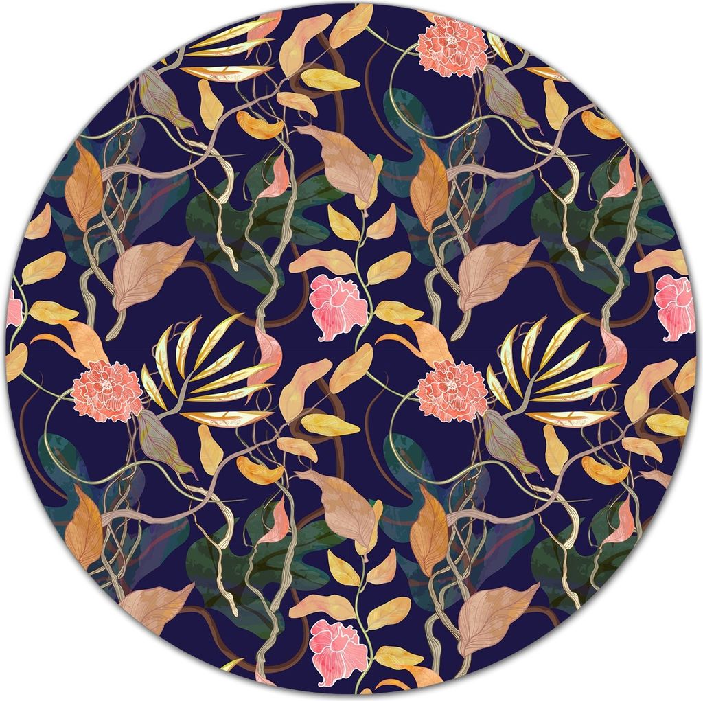 Glas-Herdabdeckplatte Glaskeramikkochfeld-Abdeckung Schneideplatten - 40 cm - Pflanzen lila gold