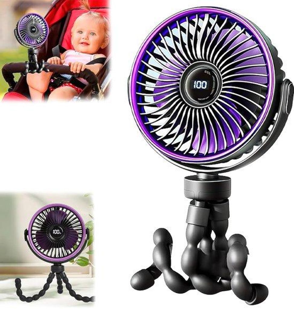 Ventilatore per passeggino con display a LED - 2000 mAh - 5 Immagine del prodotto 
