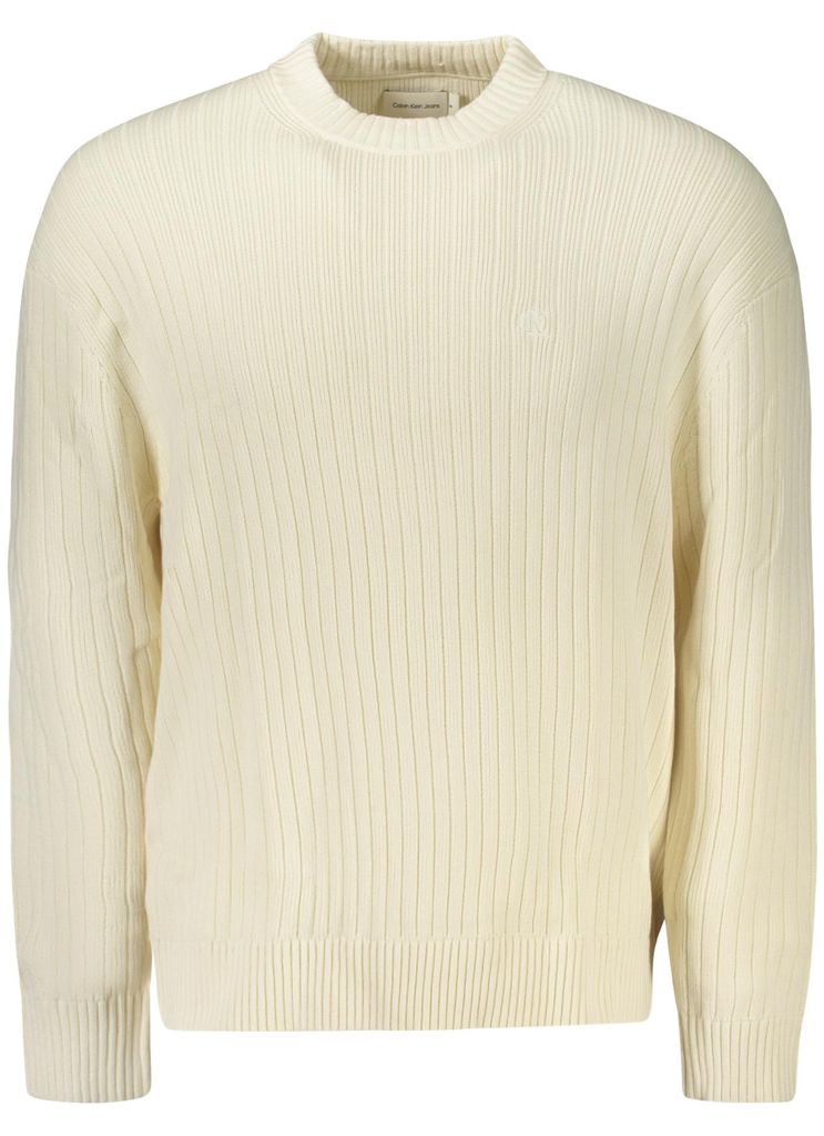 Weißer Herrenpullover aus Baumwolle mit Stickerei und Details