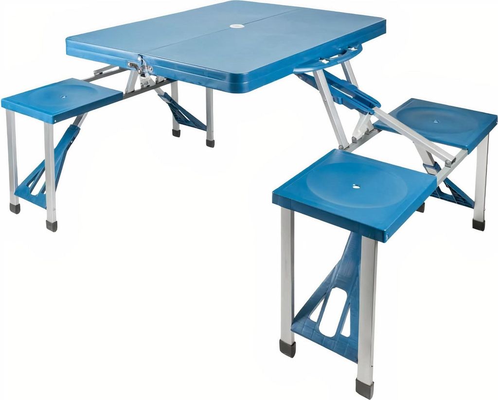 FORSAGE | Klapptisch mit Stühlen, Wetterfest, Klappbar, Campingtisch-Set, Gartentisch, Esstisch, Falttisch, Klappbänke, Biertischgarnitur