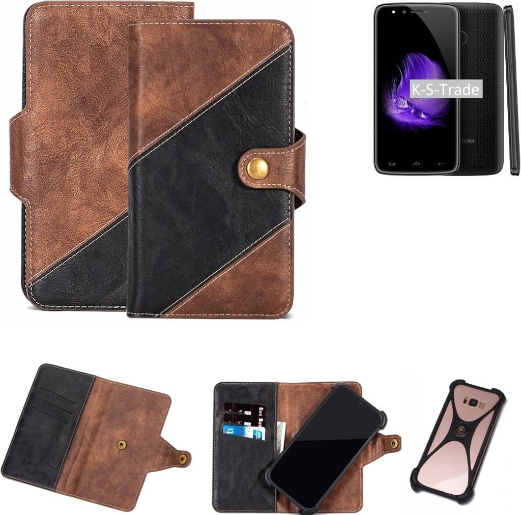K-S-Trade Handy Hülle Schutz Hülle Schutzhülle Bookstyle Case kompatibel mit Homtom HT50 Handy Cover Hülle Schutztasche 1x