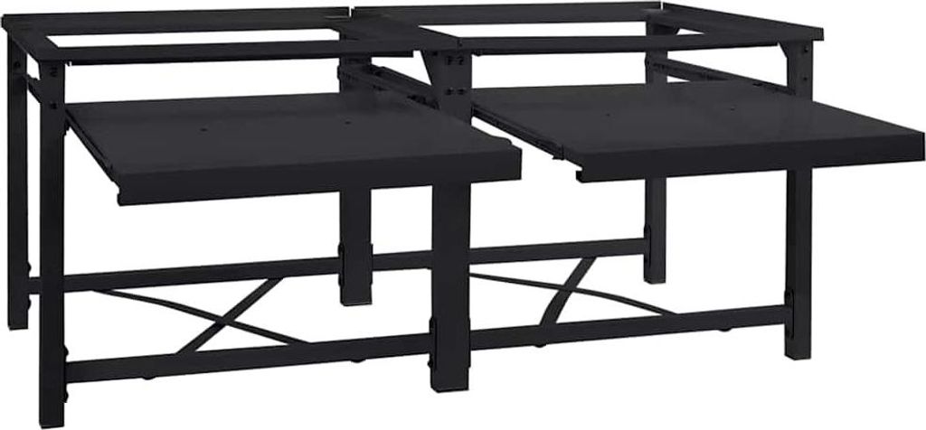 vidaXL Waschmaschinen-Podest 2 Stk. Schwarz 120 x 56 x 52 Produktbild 