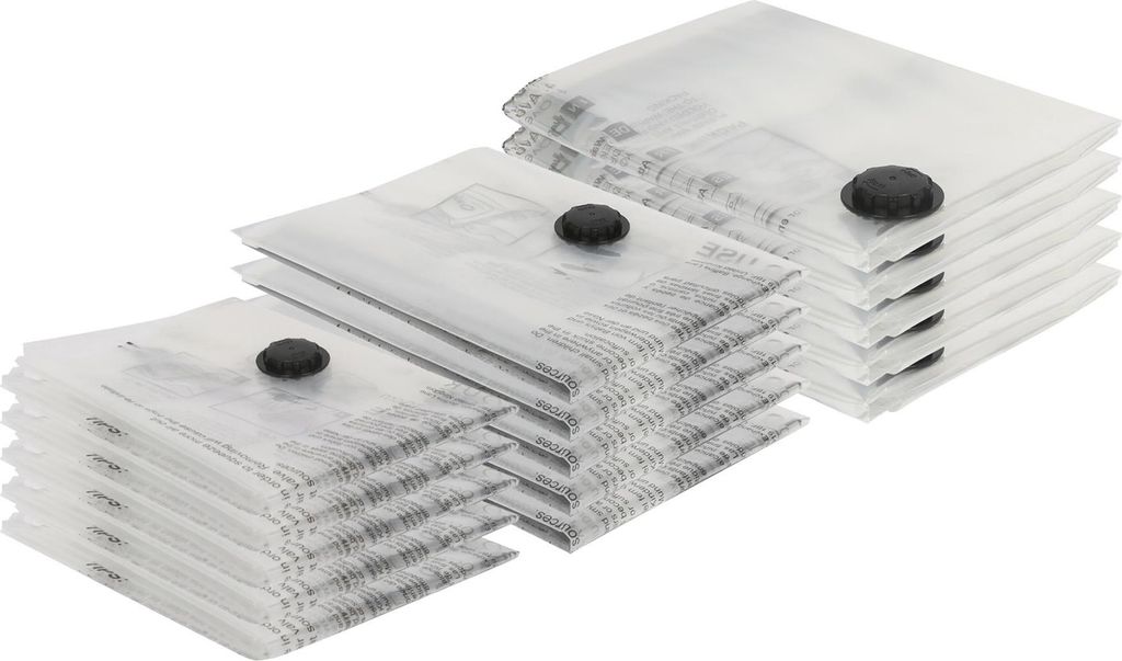 Harbour Housewares Vakuum-Aufbewahrungsbeutel – 3 Größen – Weiß – 15er-Pack