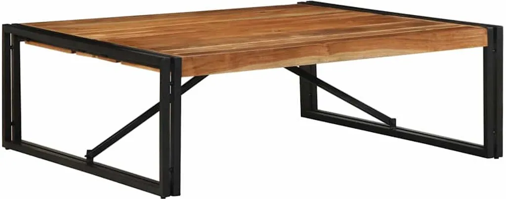 Tavolino Etnico Acacia Grezza 100x100x35 | Legno Massiccio Esotico