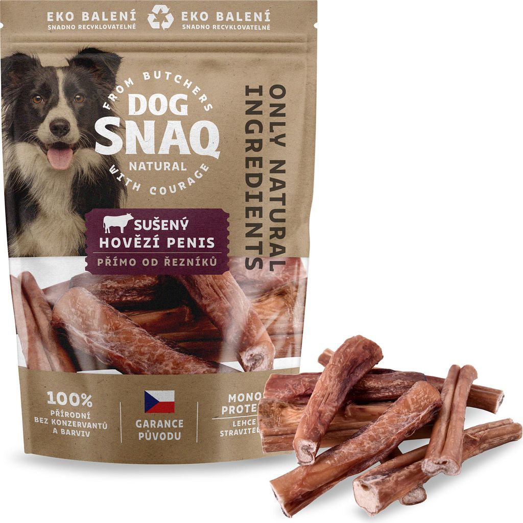 DOG SNAQ 99162 Ergänzungsfuttermittel für Hunde - Rindfleisch getrocknete Penisse 200G