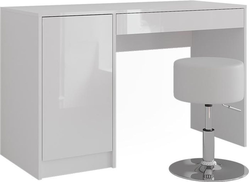Schminktisch Vicco Sherry Weiß/Weiß Hochglanz 119.8 cm mit Hocker, Model 57612