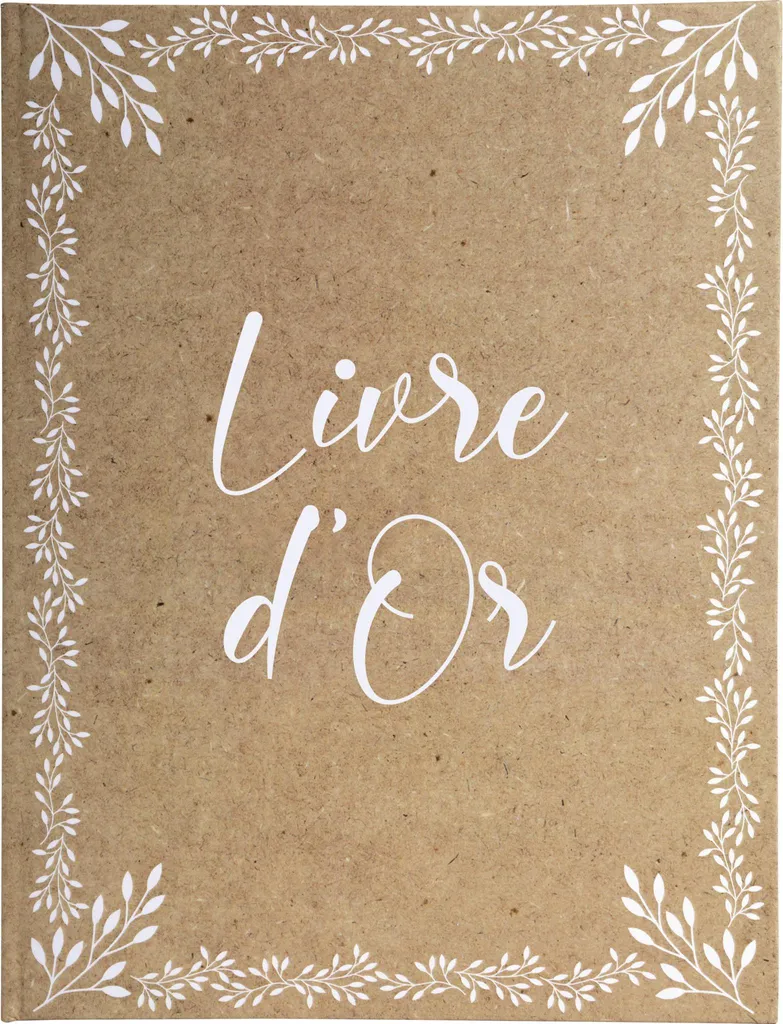 Livre d'or mariage et réception Kraft 100 pages blanches Exacompta or
