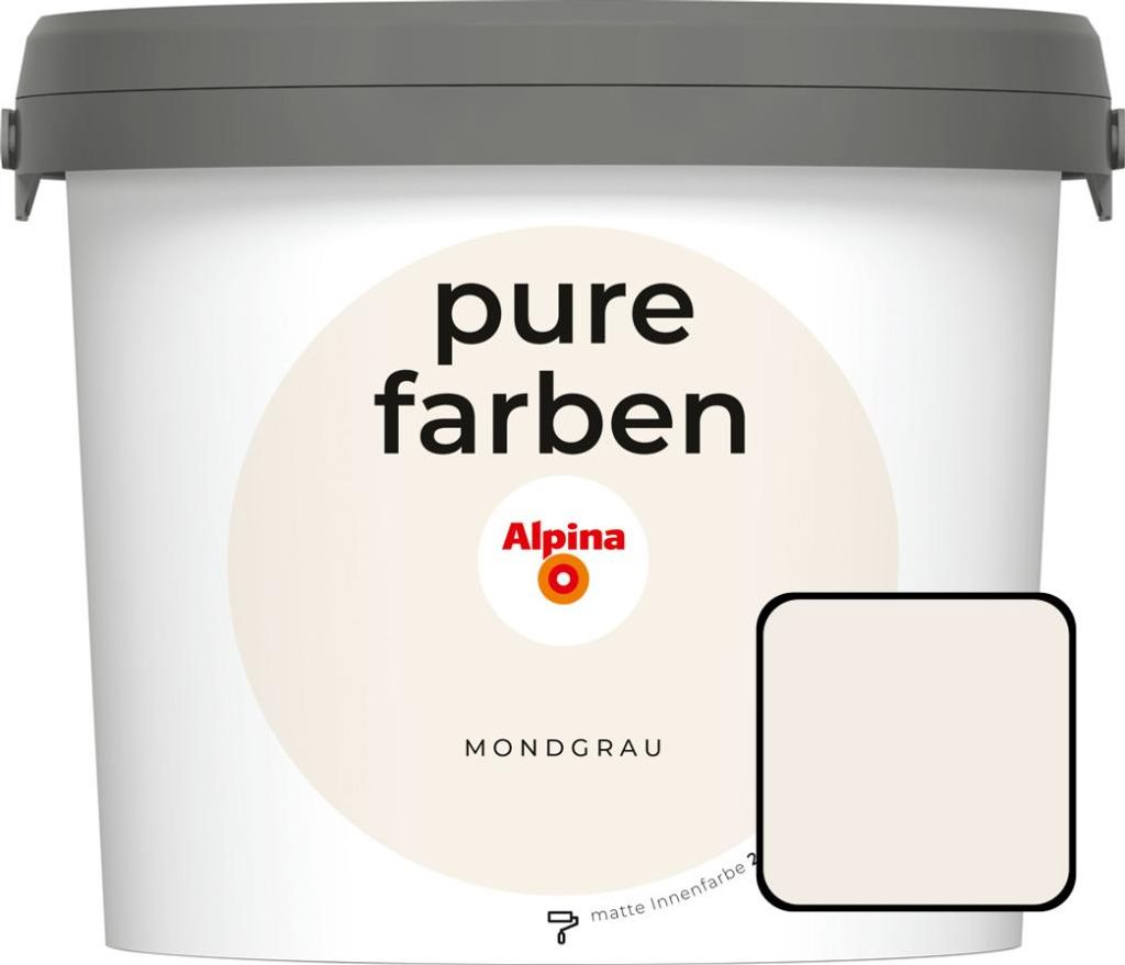 Alpina Pure Farben Wandfarbe mondgrau 2,5 L