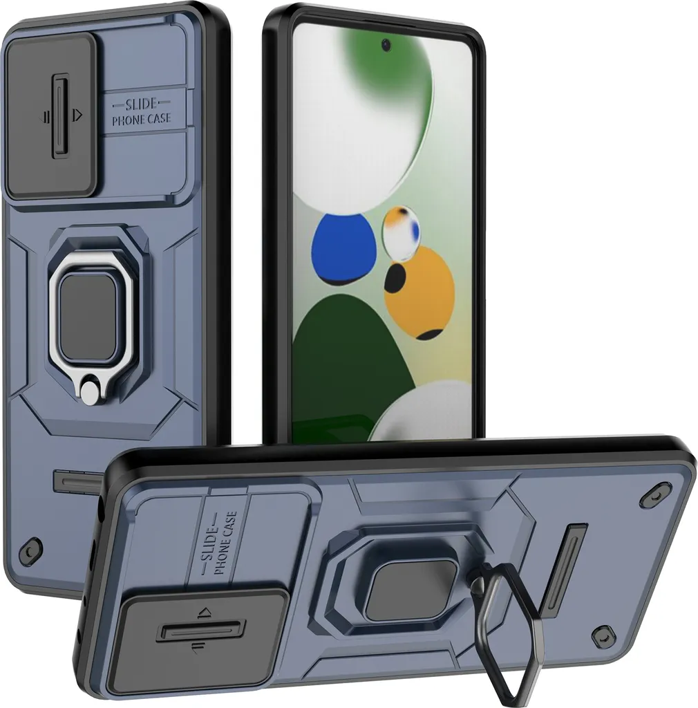 Custodia Blu con Anello per Xiaomi Poco X5 Pro - Pratica e Sicura