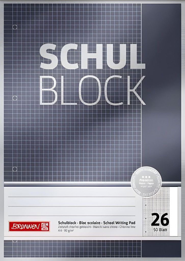 BRUNNEN Schulblock A4 Lineatur 26 50 Blatt Premium 1052626 Produktbild 