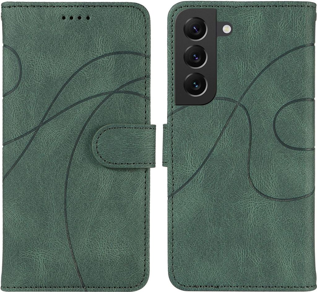 Brieftaschenetui für Samsung M35, Klapphülle aus Leder mit Standfunktion, Farbe: Grün