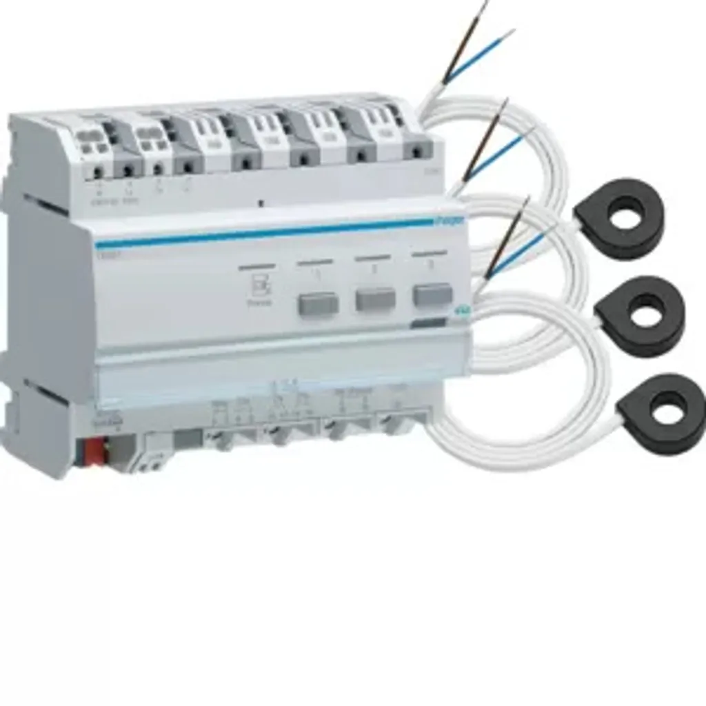 Hager TE332 Capteur de mesure KNX : Évitez les surcharges en triphasé 63A