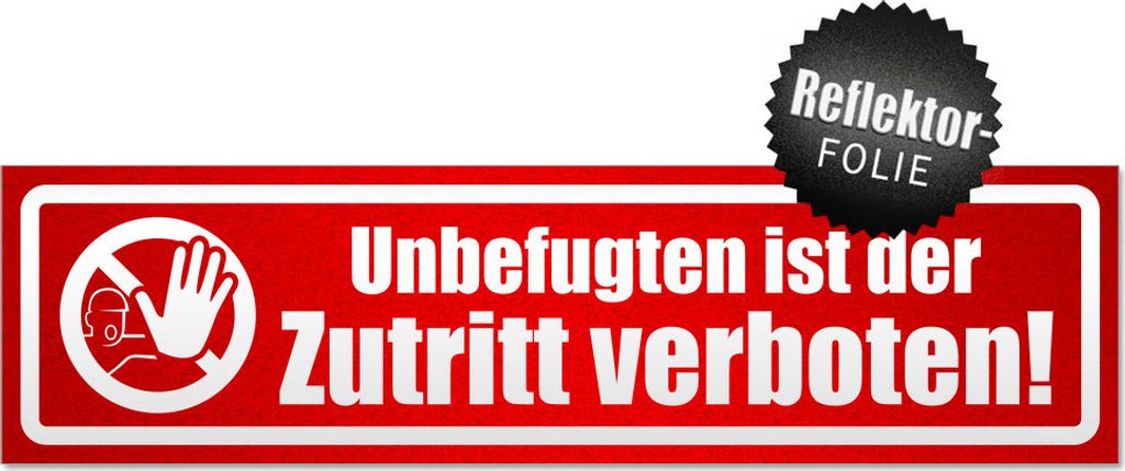 Unbefugten Zutritt verboten invertiert Magnetschild Schild magnetisch