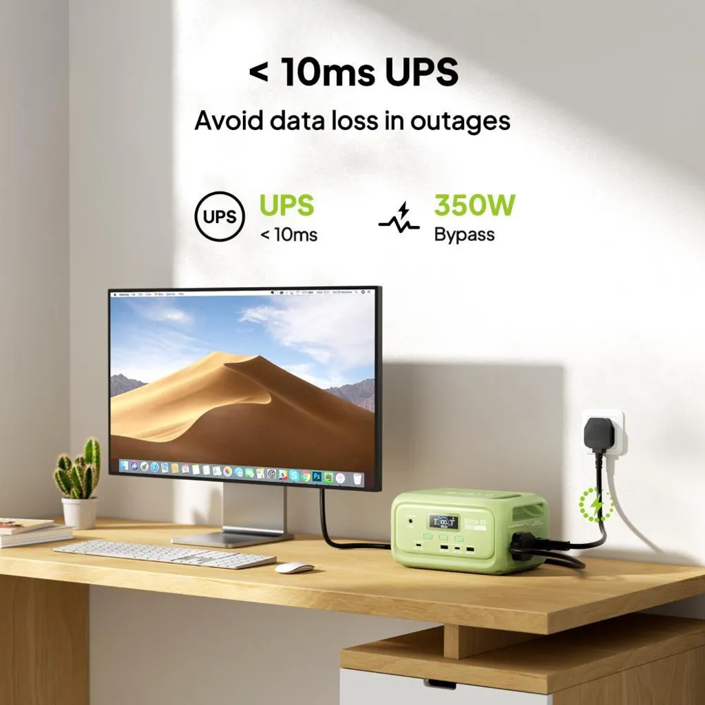 Mini-Station Énergie 200W Charge Rapide BLUETTI Elite 10 LiFePO4 Vert - 6