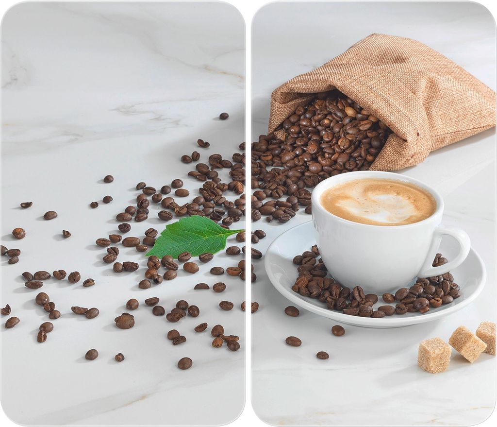 WENKO Herdabdeckplatten Cafe Aromatico 2er Set Universal Feldschneider