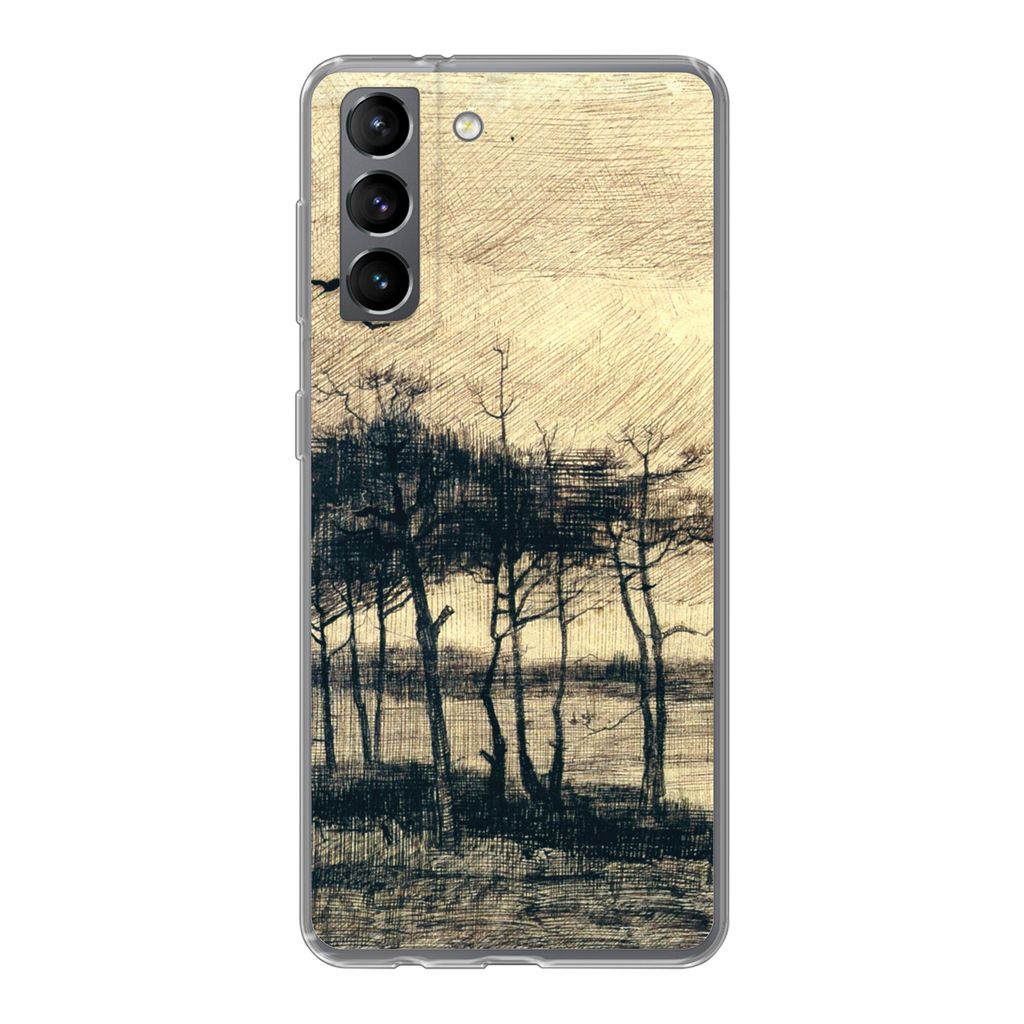 MuchoWow Handyhülle Schutzhülle Hülle für Samsung Galaxy S21 Kiefern im Sumpf - Vincent van Gogh Silikon Softcase Handy Hülle - Softcase