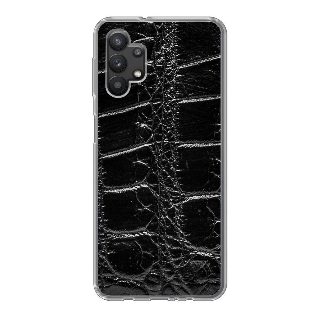 MuchoWow Handyhülle Schutzhülle Hülle für Samsung Galaxy A32 5G Tiermuster - Krokodile - Leder Silikon Softcase Handy Hülle - Softcase