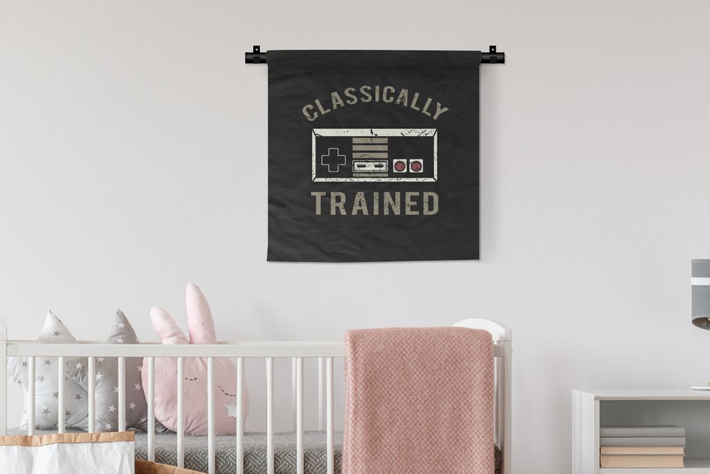 MuchoWow Wandteppich Wandbehang Vintage - Spiele - Controller 60x60 cm Tapisserie Dekoration Wandtuch - Dekorationen - Wand Decke
