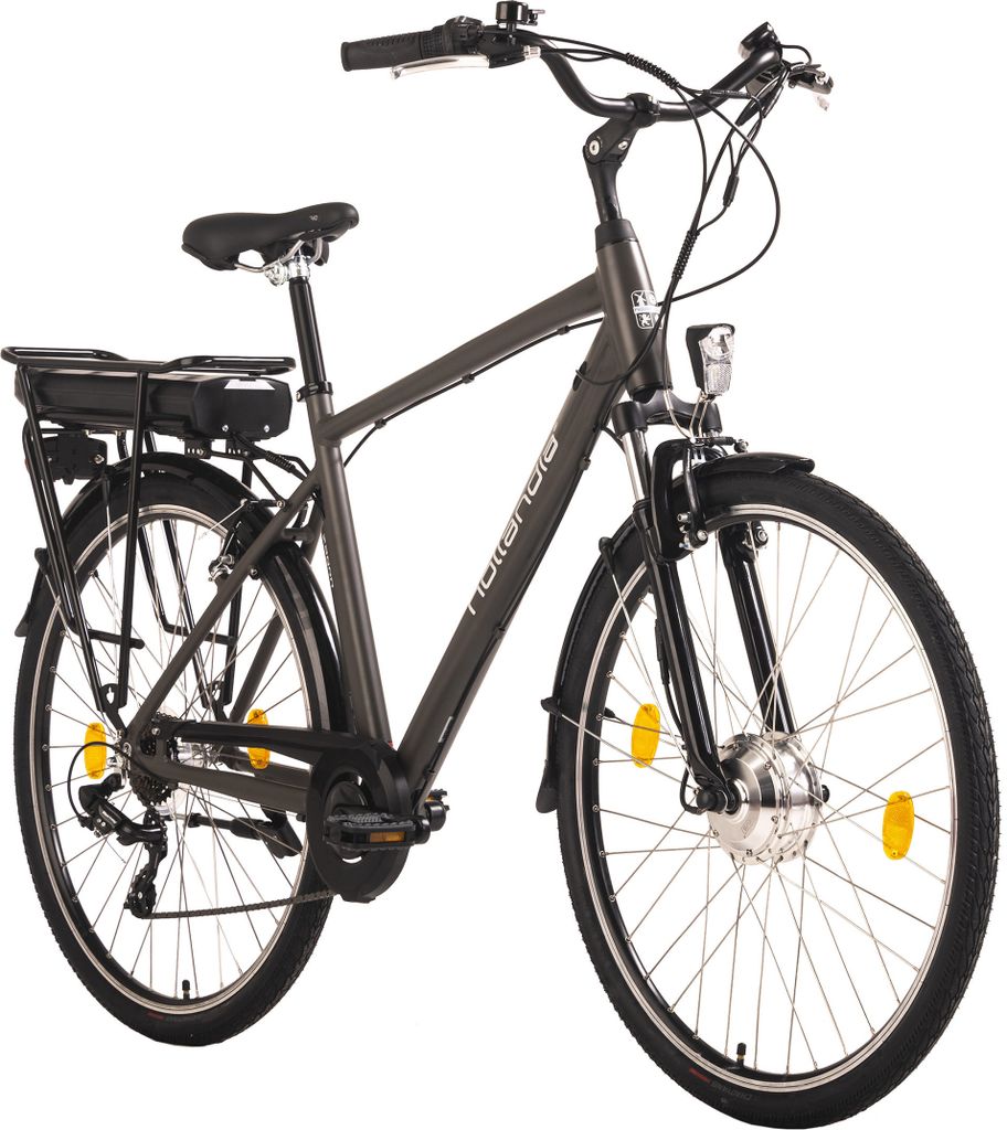 E-Citybike Herren 28'' Hollandia Zagon Grau 6 Gänge Produktbild 