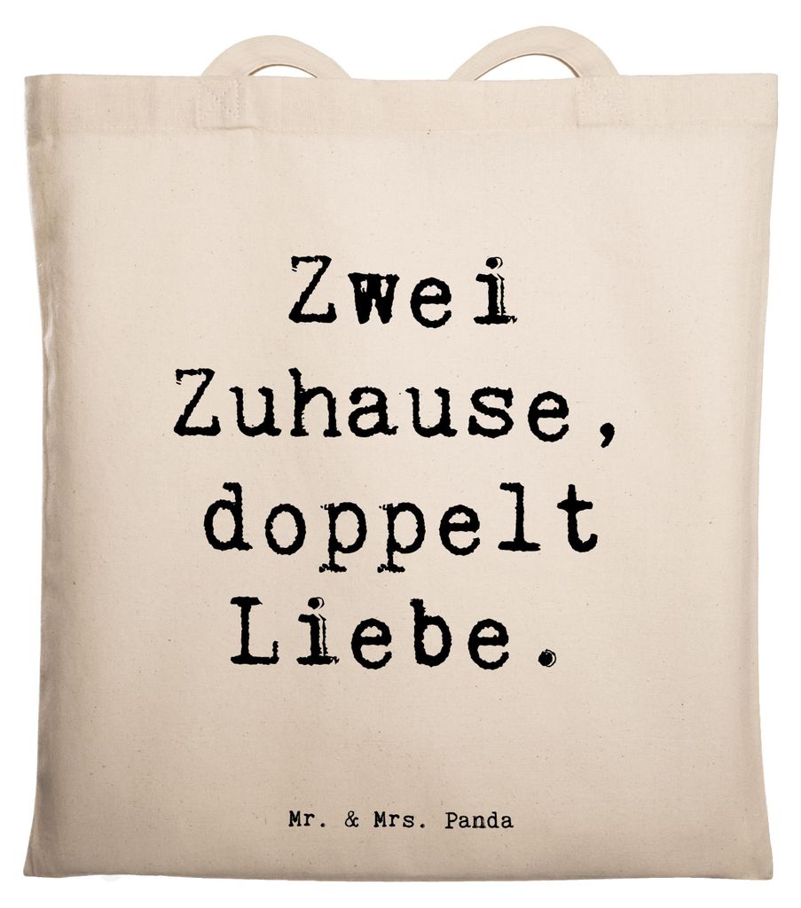 Mr. & Mrs. Panda Schultasche Spruch Trennung von den Eltern - Transparent - Geschenk, Trost, Uni Tasche, Zuversicht, Jutebeutel, Lebensfreude, Lapt...