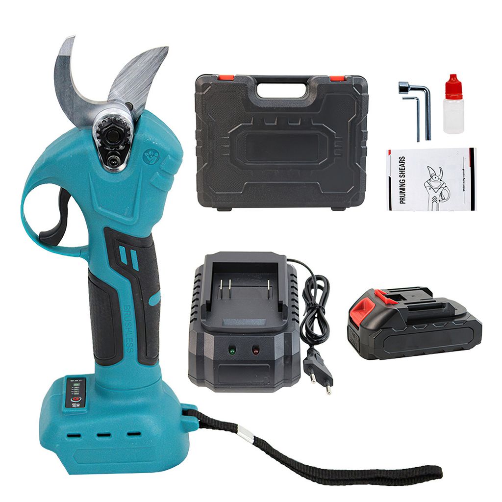 Elektrische Gartenschere,21V Akku Leistungsstarke kabellose Gartenschere 280W, 25mm Schnittkapazität, langlebige Klinge, mit 1 Akku
