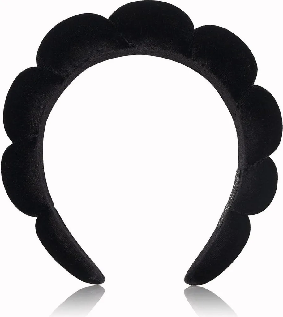 Bandeau Maquillage Éponge Noir : Fini les Cheveux Mouillés en Spa