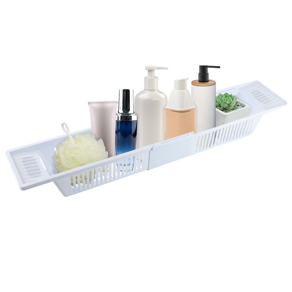 Badewanne Caddy PP Badezimmer Organizer Shampoo Halter Regal Tablett Einziehbarer