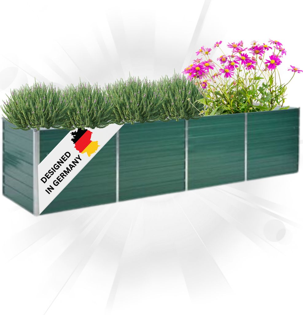 DELUKE® Hochbeet für Garten OSKAR Grün | 320x80x77cm | Produktbild 