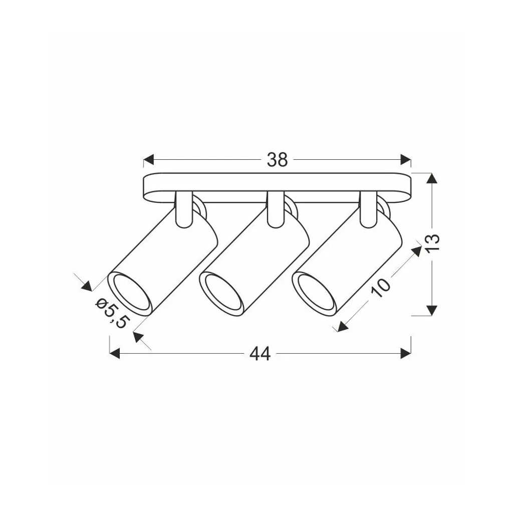 Spot orientable noir mat GARY - Plafonnier moderne 3 têtes GU10 - 2