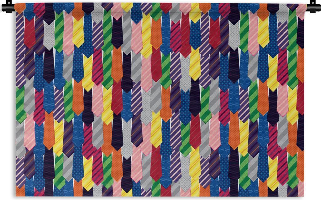 MuchoWow Wandteppich Wandbehang Krawatte - Regenbogen - Muster 90x60 cm Tapisserie Dekoration Wandtuch - Wandskulpturen - Bildteppich