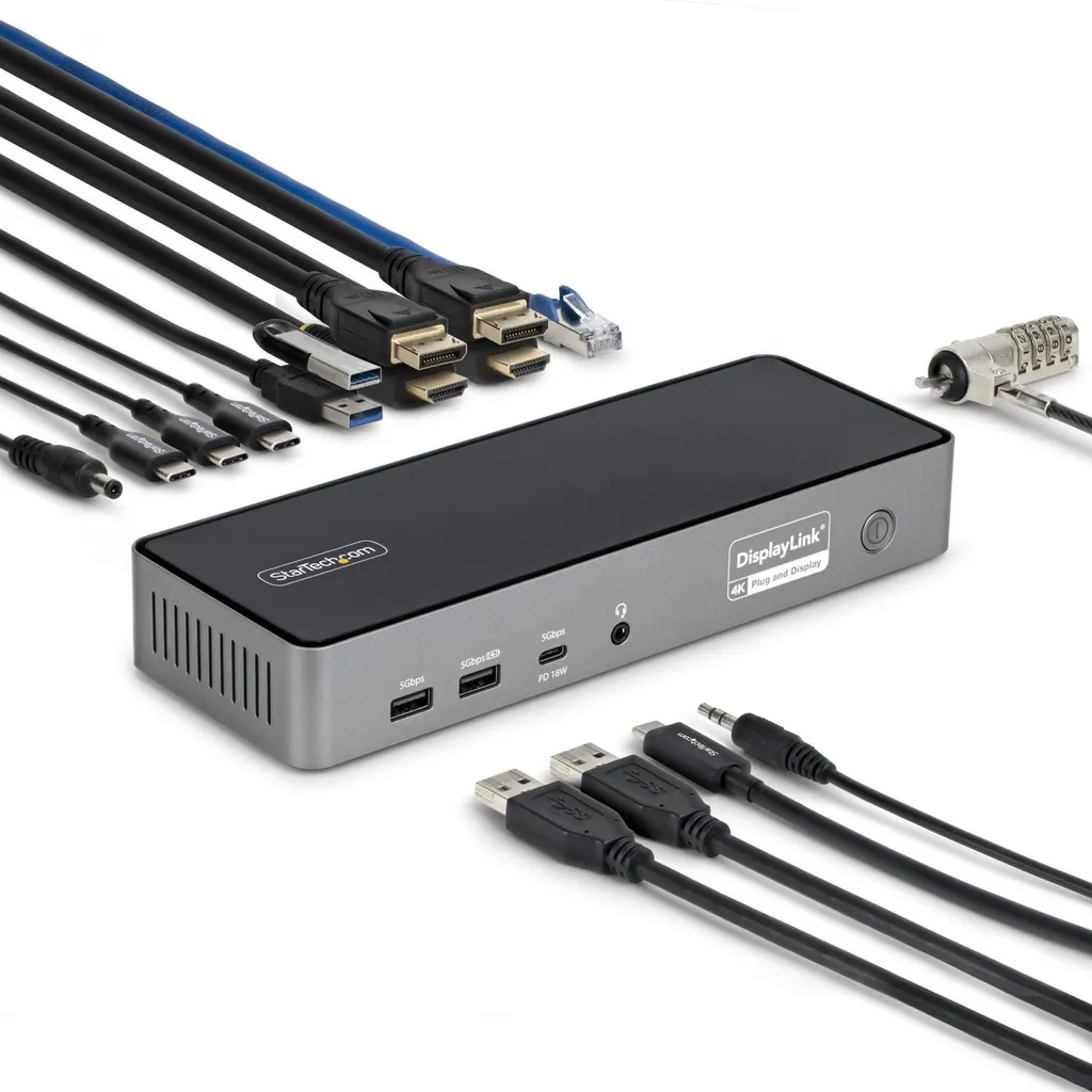 Station d'accueil USB-C StarTech.com Triple Écran 4K 60Hz 140W TAA