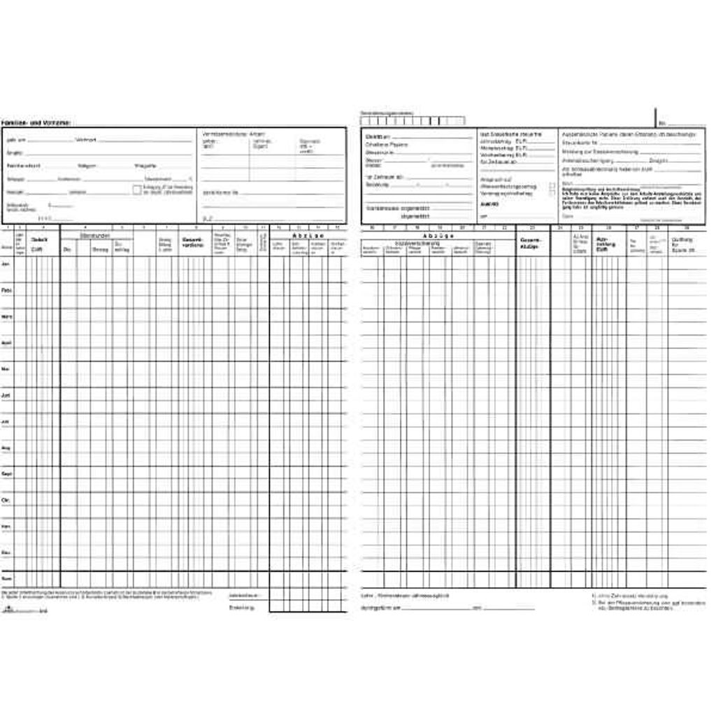 RNK Gehaltskontobuch A4 10Bl 1 Doppelseite 1Person 1Jahr