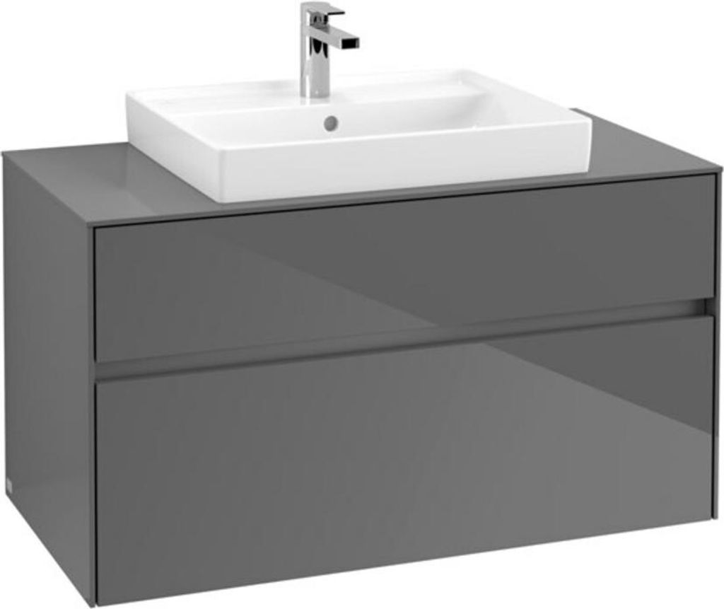 Villeroy & Boch Collaro Waschbeckenunterschrank, 2 Auszüge, Waschbecken mittig, Wandmontage, 1000x548x500mm, C01900FP