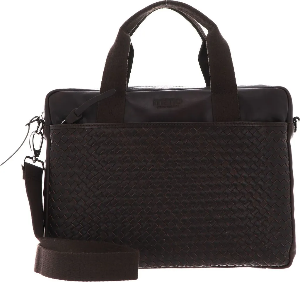 Mano Don Luca Business Bag Dark Brown - Borsa Ufficio Pelle Genuina